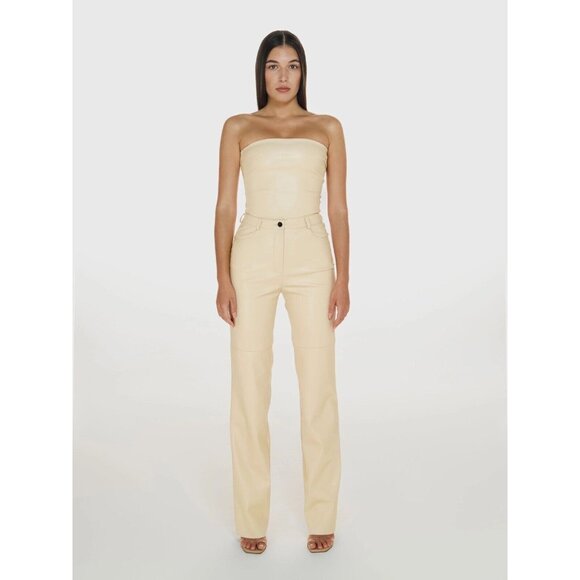 CULTNAKED Vanilla Killa Trousers Beige Faux Leather